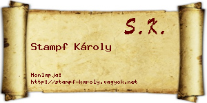 Stampf Károly névjegykártya